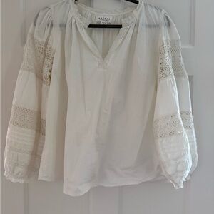Velvet by Graham & Spencer White Lace Detail Blouse